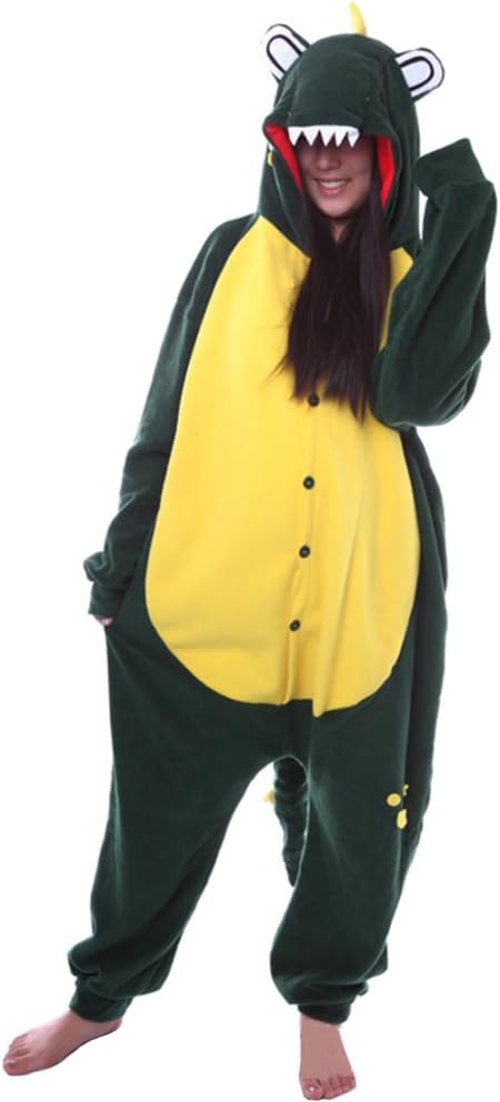 Disfraz kigurumi cocodrilo verde adulto cosplay unisex